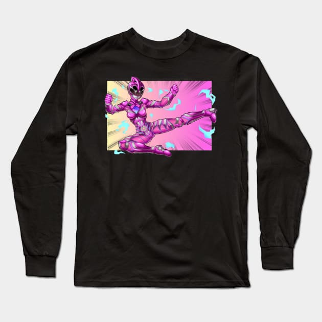 pink ranger Long Sleeve T-Shirt by fancy ghost